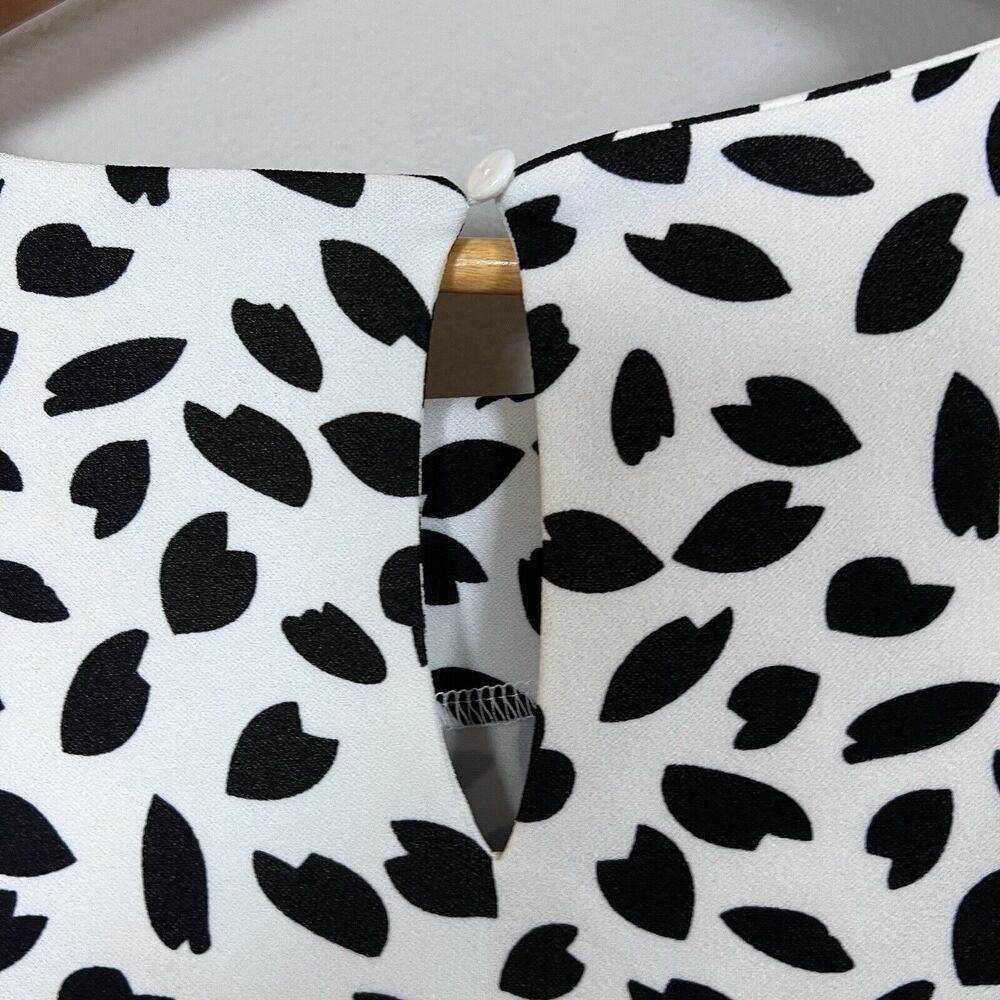 MELLODAY Blouse Women's Size 1X White & Black Office Professional Career - Picture 4 of 7